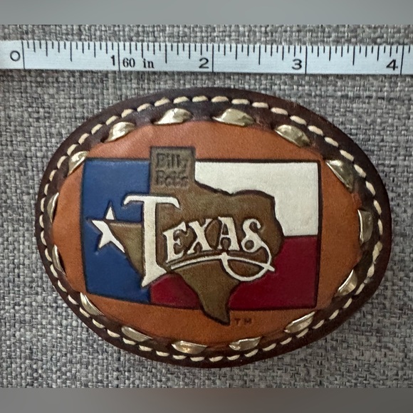 Vintage unisex Texas leather belt buckle - Picture 4 of 6
